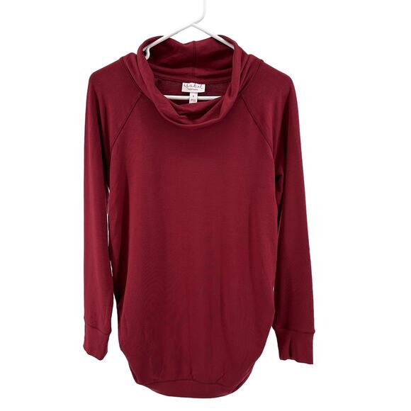 Isabel by Ingrid & Isabel Red Pullover Maternity Sweatshirt Womens S Cowl Neck - Picture 3 of 8